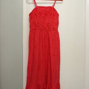 Japna red summer midi dress 100% cotton